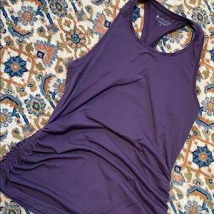 Athletes high neck tank with side scrunch details